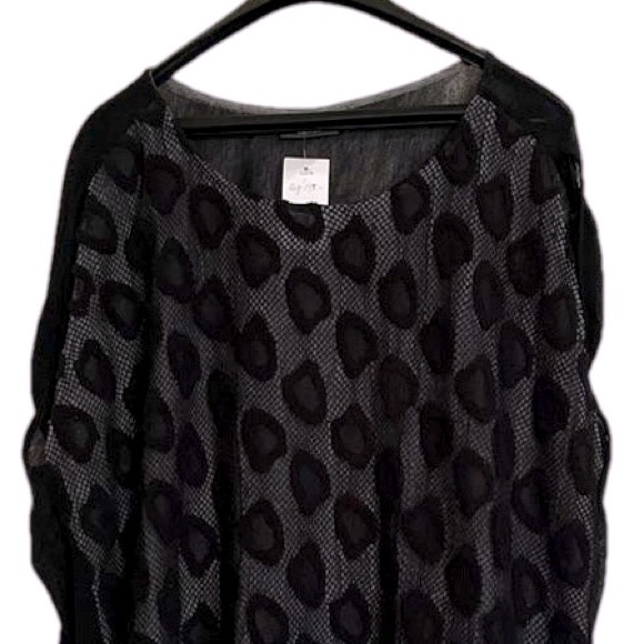 NOR Tops - 🇩🇰 NWT NOR Denmark sleeveless black and gray tunic with leopard spots, size XL
